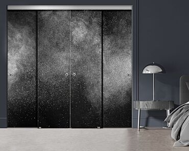 4 Panel Frameless Closet Glass Sliding Bypass Door With Digital Printing FSG4 - 2180