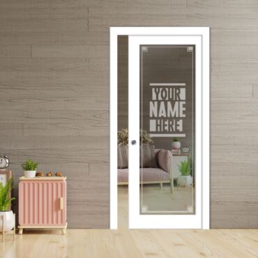 Sliding Pocket Wood Door Customized (With Your Name) SD-0248