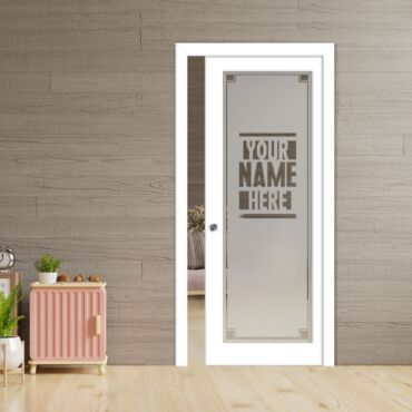 Sliding Pocket Wood Door Customized (With Your Name) SD-0248