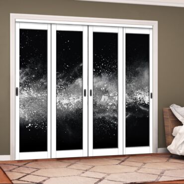 4 Leaf Handcrafted Bypass Sliding Closet Door Digital Printing HSSB- 2065