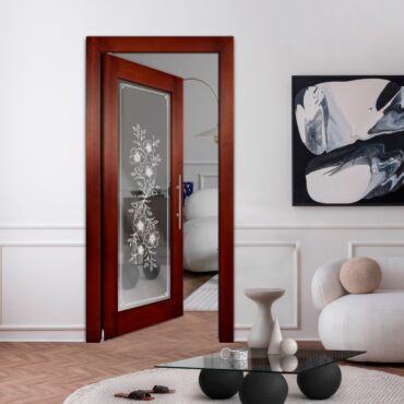 Self Closing Pivot Wooden Mirror Door PWMD-1740