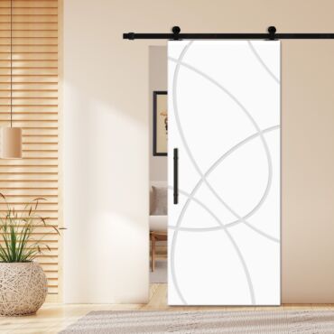 Flush Sliding Barn Door with CNC Engraving CCD-1251