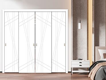 4 Leaf Handcrafted Bypass Sliding Closet Door HSSB- 1918