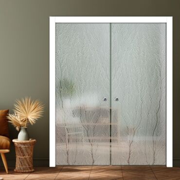 Double Pocket Sliding Glass Door with Frosted Design PSGD-0888