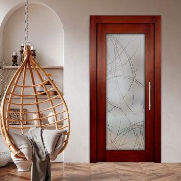 Self-Closing Wood Interior Door with Glass Insert PWGD-1455