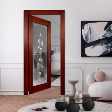 Self Closing Pivot Wooden Mirror Door PWMD-1744