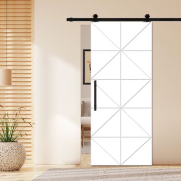 Flush Sliding Barn Door with CNC Engraving CCD-1255