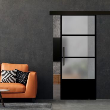 Frameless Sliding Glass Barn Door Industrial Style FDGB-0286