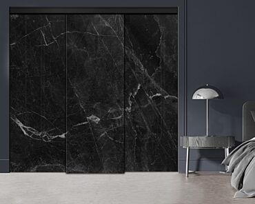 3 Panel Frameless Closet Glass Sliding Digital Printing Bypass Door FSG3-2166