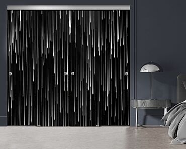 4 Panel Frameless Closet Glass Sliding Bypass Door With Digital Printing FSG4 - 2193