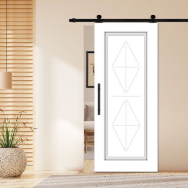 Flush Sliding Barn Door with CNC Engraving CCD-1258