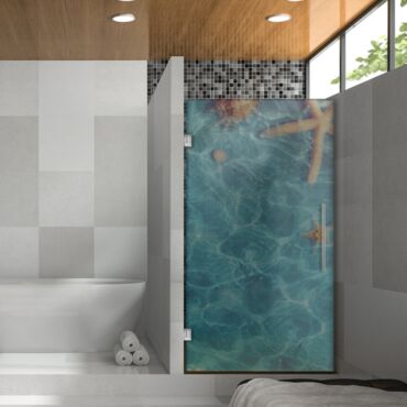 Digital Printing Frameless Glass Shower Door & Starfish Design Dpgd - 0222