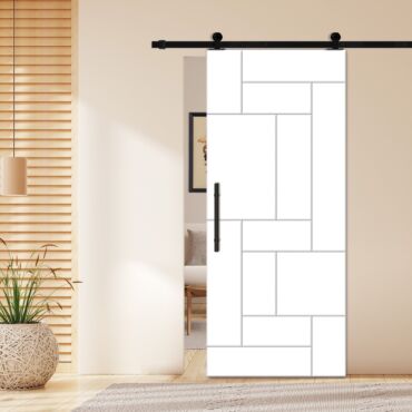 Flush Sliding Barn Door with CNC Engraving CCD-1260