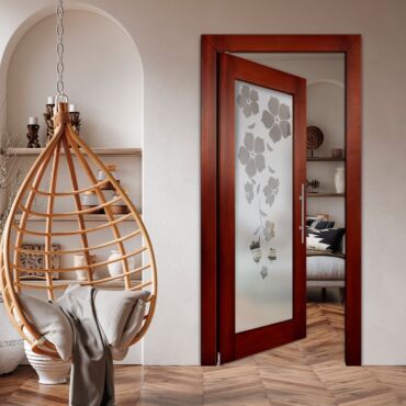 Self-Closing Wood Interior Door with Glass Insert PWGD-1461