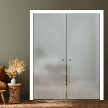 Double Frosted Pocket Glass Sliding Door PSGD-0876