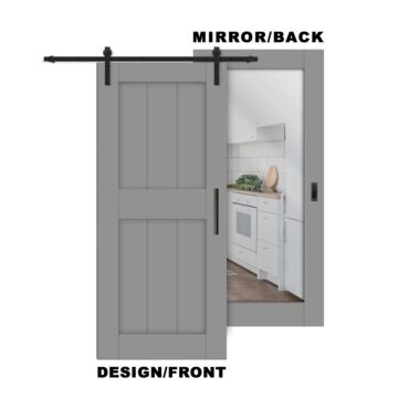 Two-Panel Rear Mirrored Barn Door WMD-0266