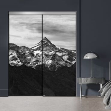 Frameless 2 Leaf Sliding Closet Bypass Digital Printing Glass Door with Hardware CGD - 2146