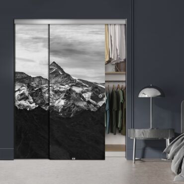 Frameless 2 Leaf Sliding Closet Bypass Digital Printing Glass Door with Hardware CGD - 2146