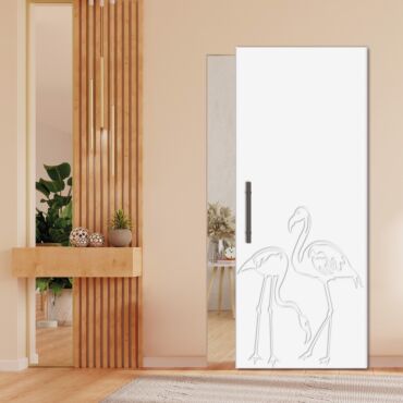 Flush Sliding Barn Door With Hidden / Invisible Hardware GI-1182