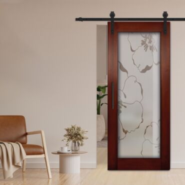 1 Lite Sliding Barn Door with Glass Insert WGD - 1320