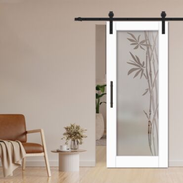 1 Lite Sliding Barn Door with Glass Insert WGD - 1322