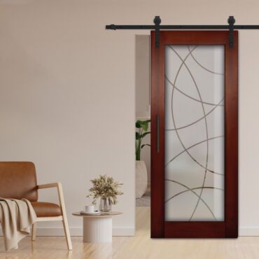 1 Lite Sliding Barn Door with Glass Insert WGD - 1323