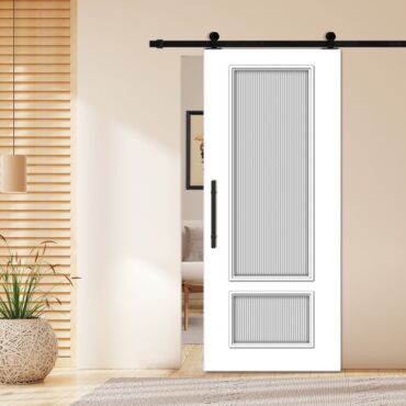 Flush Sliding Barn Door with CNC Engraving CCD-1265