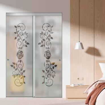 Frameless 2 Leaf Sliding Closet Bypass Glass Door with Hardware CGD - 1524