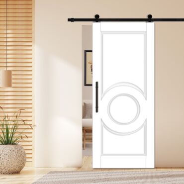 Flush Sliding Barn Door with CNC Engraving CCD-1266