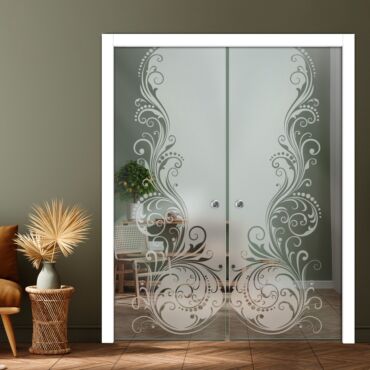 Double Pocket Sliding Glass Door with Frosted Design PSGD-0903