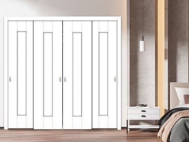 4 Leaf Handcrafted Bypass Sliding Closet Door HSSB- 1910