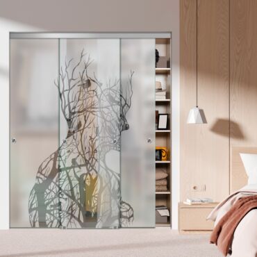 3 Panel Frameless Closet Glass Sliding Bypass Door Fsg3-1559