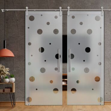 Double Sliding Barn Glass Door