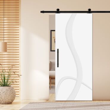 Flush Sliding Barn Door with CNC Engraving CCD-1275