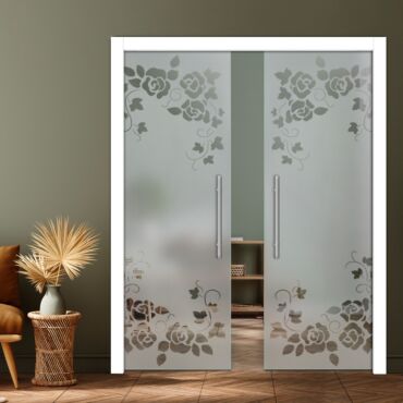 Double Pocket Sliding Glass Door with Frosted Design PSGD-0911