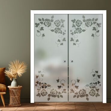 Double Pocket Sliding Glass Door with Frosted Design PSGD-0911