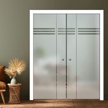 Double Pocket Sliding Glass Door with Frosted Design PSGD-0914