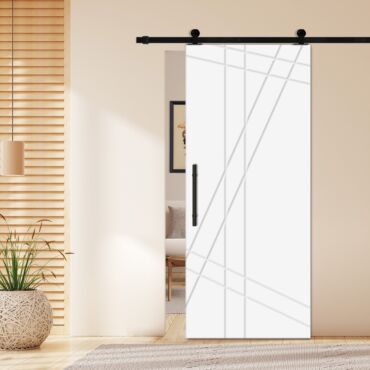 Flush Sliding Barn Door with CNC Engraving CCD-1281