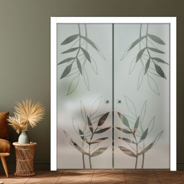 Double Pocket Sliding Glass Door with Frosted Design PSGD-0916