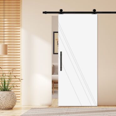 Flush Sliding Barn Door with CNC Engraving CCD-1288