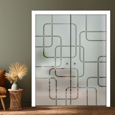 Double Pocket Sliding Glass Door with Frosted Design PSGD-0922