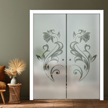 Double Pocket Sliding Glass Door with Frosted Design PSGD-0923