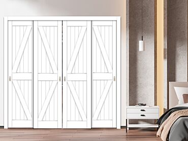 4 Leaf Handcrafted Bypass Sliding Closet Door HSSB- 1911