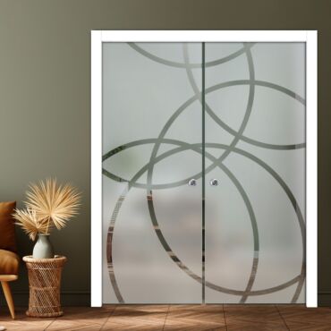 Double Pocket Sliding Glass Door with Frosted Design PSGD-0931