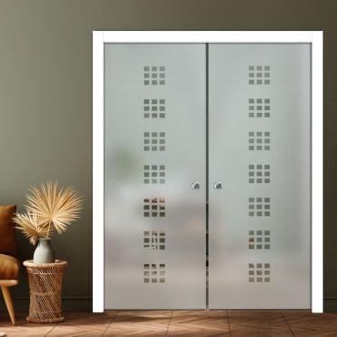 Double Pocket Sliding Glass Door with Frosted Design PSGD-0933