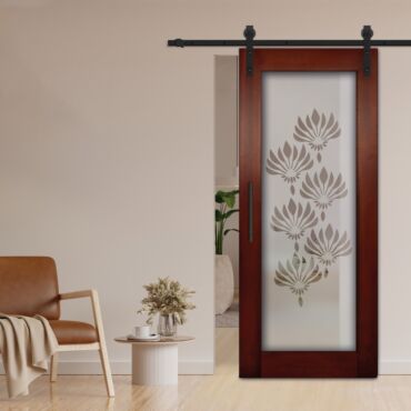 1 Lite Sliding Barn Door with Glass Insert WGD - 1357