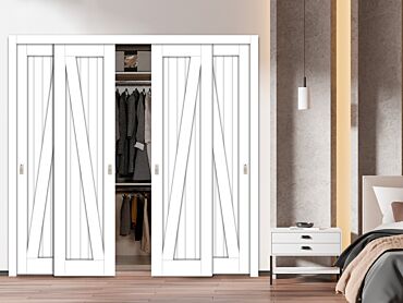 4 Leaf Handcrafted Bypass Sliding Closet Door HSSB- 1912