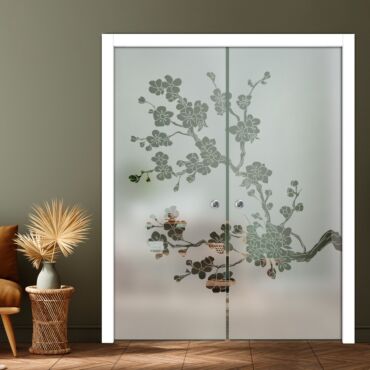 Double Pocket Sliding Glass Door with Frosted Design PSGD-0880