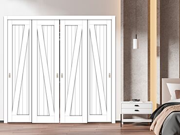 4 Leaf Handcrafted Bypass Sliding Closet Door HSSB- 1912