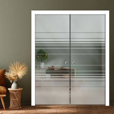 Double Pocket Sliding Glass Door with Frosted Design PSGD-0935